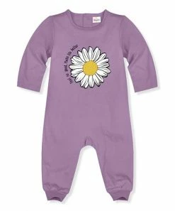 Best Pirce ✨ PeppyMini Purple & White 'Make Life Better' Daisy Long-Sleeve Playsuit - Infant 🛒