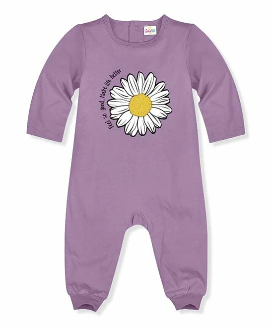 Best Pirce ✨ PeppyMini Purple & White 'Make Life Better' Daisy Long-Sleeve Playsuit - Infant 🛒 1 Best Pirce ✨ PeppyMini Purple & White 'Make Life Better' Daisy Long-Sleeve Playsuit - Infant 🛒