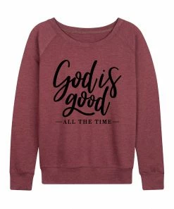 Buy 🥰 Instant Message 👩 Women's Heather Maroon 'God Is Good All The Time' Pullover - Plus ✔️