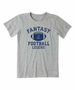 Discount 👏 Life Is Good® Heather Gray 'Fantasy Football' Crusher Crewneck Tee - 👩 Women ⭐