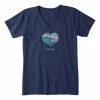 Best deal ✨ Life Is Good® Darkest Blue 'Life Is Good' Heart Crusher V-Neck Tee - 👩 Women ⌛