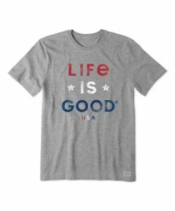 Brand new ✔️ Life Is Good® Heather Gray 'Life Is Good' Crusher Crewneck Tee - Men ✨