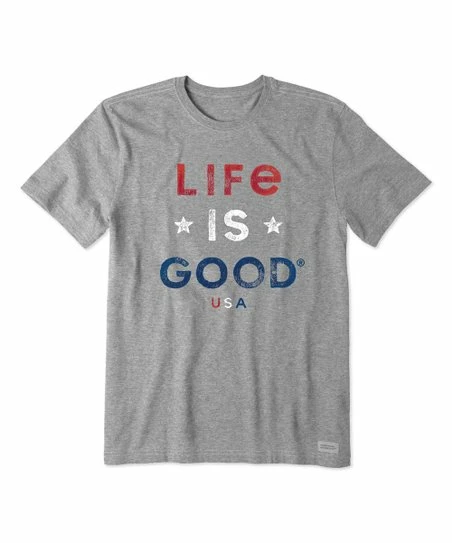 Brand new ✔️ Life Is Good® Heather Gray 'Life Is Good' Crusher Crewneck Tee - Men ✨ 1 Brand new ✔️ Life Is Good® Heather Gray 'Life Is Good' Crusher Crewneck Tee - Men ✨