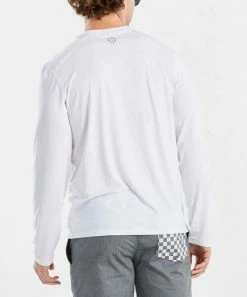 Best Sale 😉 Life Is Good® Cloud White 'Life Is Good' Palm Tree Long-Sleeve Active Crewneck Tee - Men 💯 -Life Is Good®-shop zu102808149 alt 2 tm1643136907