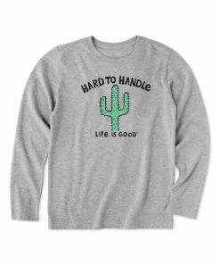 Hot Sale 🎉 Life Is Good® Heather Gray 'Hard To Handle' Long-Sleeve Tee - Toddler ✨