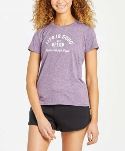 Deals ❤️ Life Is Good® Purple Haze 'Life Is Good' Active Crewneck Tee - 👩 Women 🤩