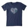 Outlet ❤️ Life Is Good® Darkest Blue 'Love' Word-Fill Heart Crusher Crewneck Tee - Plus 😉
