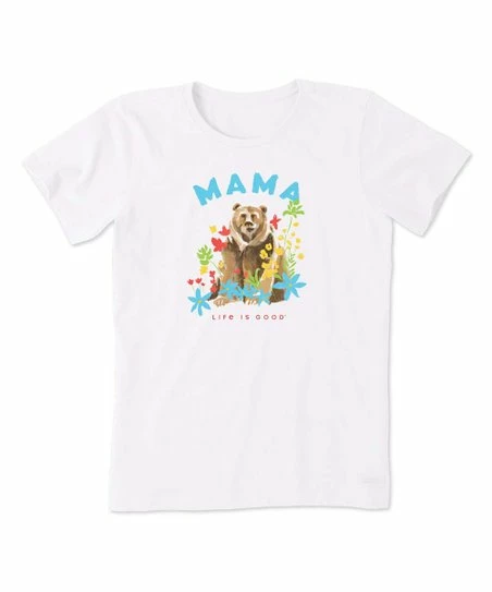 Top 10 🎁 Life Is Good® Cloud White 'Mama' Bear Crusher Crewneck Tee - 👩 Women 🌟 1 Top 10 🎁 Life Is Good® Cloud White 'Mama' Bear Crusher Crewneck Tee - 👩 Women 🌟