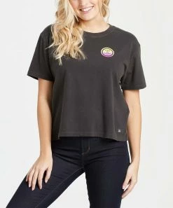 Best Pirce 🔥 Life Is Good® Jet Black 'Happy Camper' Boxy Crusher Crewneck Tee - 👩 Women 🥰