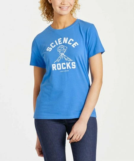 Best deal ✔️ Life Is Good® Royal Blue 'Science Rocks' Crusher Crewneck Tee - 👩 Women & Plus 🛒 1 Best deal ✔️ Life Is Good® Royal Blue 'Science Rocks' Crusher Crewneck Tee - 👩 Women & Plus 🛒