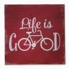 New 👏 Sara's Signs Red 'Life Is Good' Bike Wall Sign 🎉