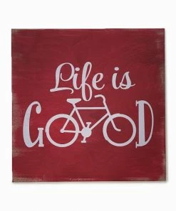 New 👏 Sara's Signs Red 'Life Is Good' Bike Wall Sign 🎉