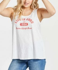 Buy 🔔 Life Is Good® Cloud White 'Positive Lifestyle' Tank - Plus 🤩