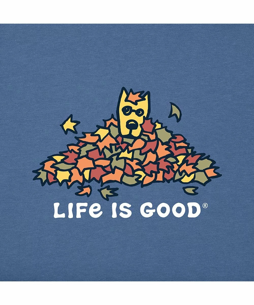 Discount 🛒 Life Is Good® Vintage Blue Rocket Leaf Pile Long-Sleeve Tee - Kids 🤩 2 Discount 🛒 Life Is Good® Vintage Blue Rocket Leaf Pile Long-Sleeve Tee - Kids 🤩 - Image 2