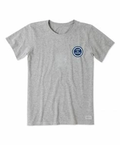 Cheap 🌟 Life Is Good® Heather Gray 'Life Is Good' Logo Crewneck Tee - 👩 Women ❤️