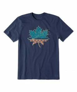 Flash Sale 🔔 Life Is Good® Darkest Blue Harvest-Scene Leaf Logo Crewneck Tee - Men & Big 🤩
