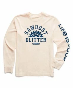 Best Pirce 😀 Life Is Good® Putty White 'Sawdust Is Man Glitter' Lite Crusher Tee - Men ✔️