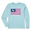 Best Sale 🌟 Life Is Good® Beach Blue American Flag Long-Sleeve Tee - 👩 Women & Plus ⭐