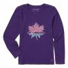Flash Sale 👍 Life Is Good® Deep Purple Leaf Fall Scene Long-Sleeve Crewneck Tee - 👩 Women & Plus 👏
