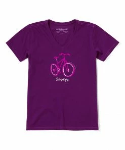 Brand new ✨ Life Is Good® Purple Haze Bike 'Simplify' Lite Crusher V-Neck Tee - Plus 💯