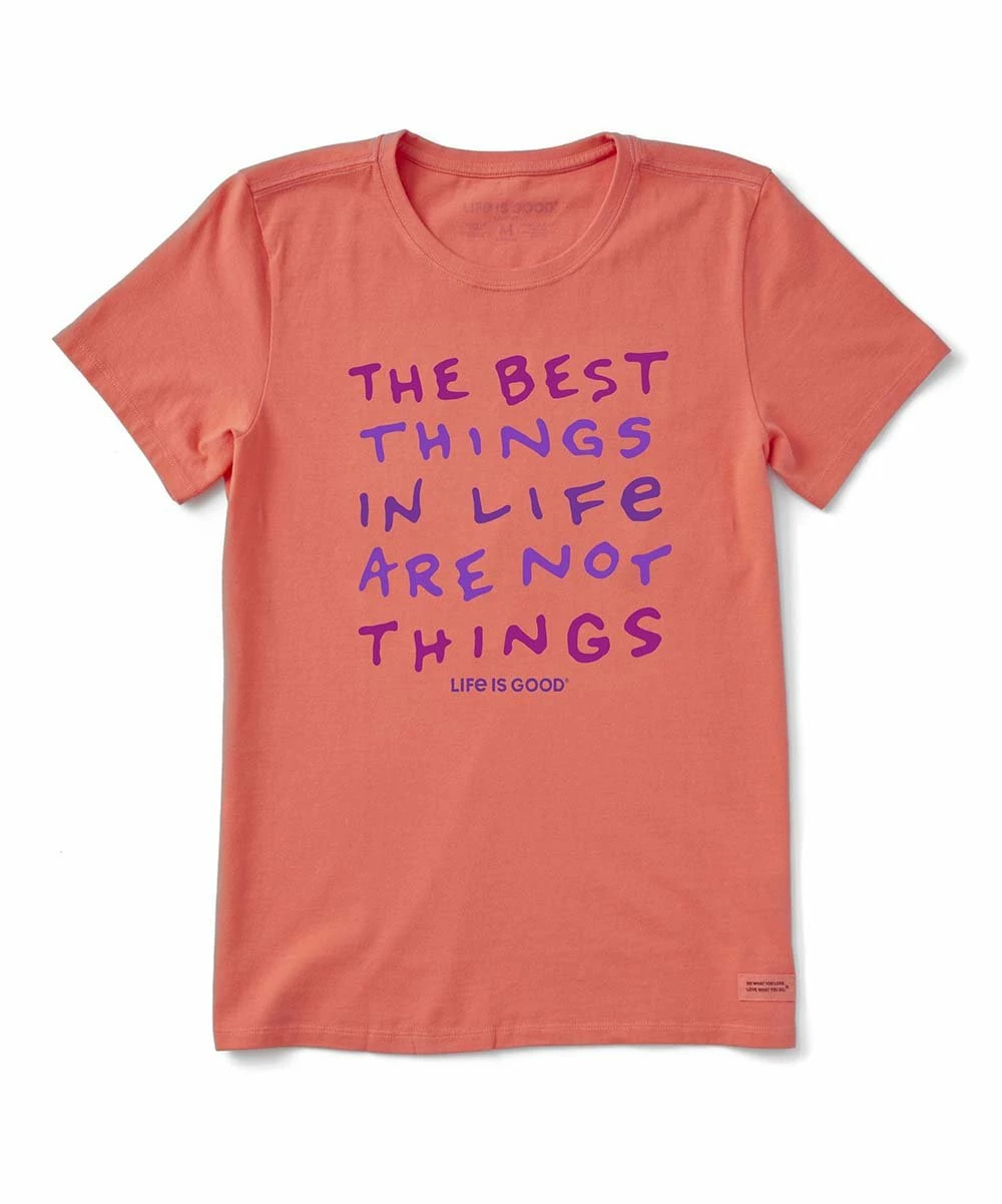 Best Pirce 😉 Life Is Good® Mango Orange 'Best Things' Logo Crewneck Tee - 👩 Women 🛒 2 Best Pirce 😉 Life Is Good® Mango Orange 'Best Things' Logo Crewneck Tee - 👩 Women 🛒 - Image 2