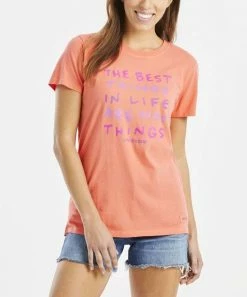 Best Pirce 😉 Life Is Good® Mango Orange 'Best Things' Logo Crewneck Tee - 👩 Women 🛒