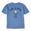 Budget 🎉 Life Is Good® Slate Blue Original Jake Hiking Logo Crewneck Tee - Men 👍