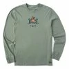 Best reviews of 🔔 Life Is Good® Green 'Log On' Long-Sleeve Tee - Men ❤️