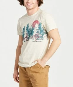 Coupon 😀 Life Is Good® Putty White 'Life Is Good' Wilderness Crewneck Tee - Men ✔️ -Life Is Good®-shop zu103988957 alt 4 tm1658247142