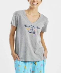 Cheap 🔔 Life Is Good® Heather Gray 'Kindness Is Free' V-Neck Pajama Top - 👩 Women ❤️ 4 Cheap 🔔 Life Is Good® Heather Gray 'Kindness Is Free' V-Neck Pajama Top - 👩 Women ❤️ -Life Is Good®-shop zu103993232 alt 1 tm1647976608