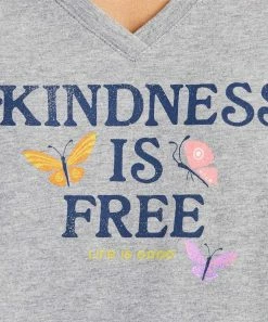 Cheap 🔔 Life Is Good® Heather Gray 'Kindness Is Free' V-Neck Pajama Top - 👩 Women ❤️ 5 Cheap 🔔 Life Is Good® Heather Gray 'Kindness Is Free' V-Neck Pajama Top - 👩 Women ❤️ -Life Is Good®-shop zu103993232 alt 2 tm1647976608