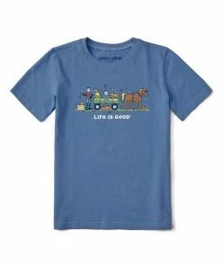 Best deal 👍 Life Is Good® Vintage Blue Harvest-Time Jake & Friends Logo Crewneck Tee - Kids 🔥