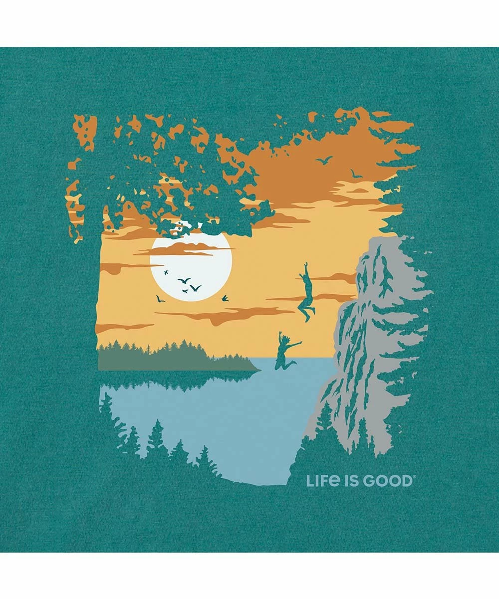 New 🔥 Life Is Good® Spruce Green Cliff Jump Long-Sleeve Tee - Men & Big ⌛ 2 New 🔥 Life Is Good® Spruce Green Cliff Jump Long-Sleeve Tee - Men & Big ⌛ - Image 2