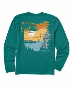 New 🔥 Life Is Good® Spruce Green Cliff Jump Long-Sleeve Tee - Men & Big ⌛ 6 New 🔥 Life Is Good® Spruce Green Cliff Jump Long-Sleeve Tee - Men & Big ⌛ -Life Is Good®-shop zu103993675 alt 2 tm1647978396