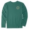 New 🔥 Life Is Good® Spruce Green Cliff Jump Long-Sleeve Tee - Men & Big ⌛