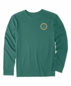 New 🔥 Life Is Good® Spruce Green Cliff Jump Long-Sleeve Tee - Men & Big ⌛