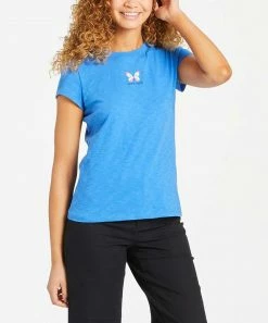 Discount 🔔 Life Is Good® Royal Blue Butterfly Logo Crewneck Tee - 👩 Women & Plus 🛒 -Life Is Good®-shop zu103993800 alt 3 tm1647979550