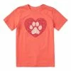 Promo ✔️ Life Is Good® Mango Orange Paw-Print Heart Crewneck Tee - Kids 🔥