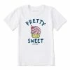 Promo 🔔 Life Is Good® Cloud White 'Pretty Sweet' Cupcake Logo Crewneck Tee - Kids 😍