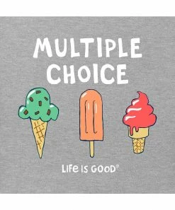 Brand new 🛒 Life Is Good® Heather Gray 'Multiple Choice' Ice Cream Logo Crewneck Tee - Kids 🥰 -Life Is Good®-shop zu104093870 alt 1 tm1647979708