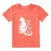 Best Sale ⌛ Life Is Good® Mango Orange Cat Flower Power Crusher Crewneck Tee - 👧 Girls ✨