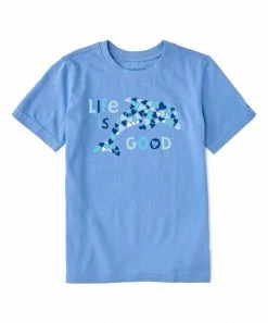 Top 10 🔔 Life Is Good® Cornflower Blue Heart-Filled Dolphin Logo Crewneck Tee - 👧 Girls ❤️