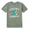 Promo 🤩 Life Is Good® Moss Green 'Rocket Scientist' Logo Crewneck Tee - Boys 💯
