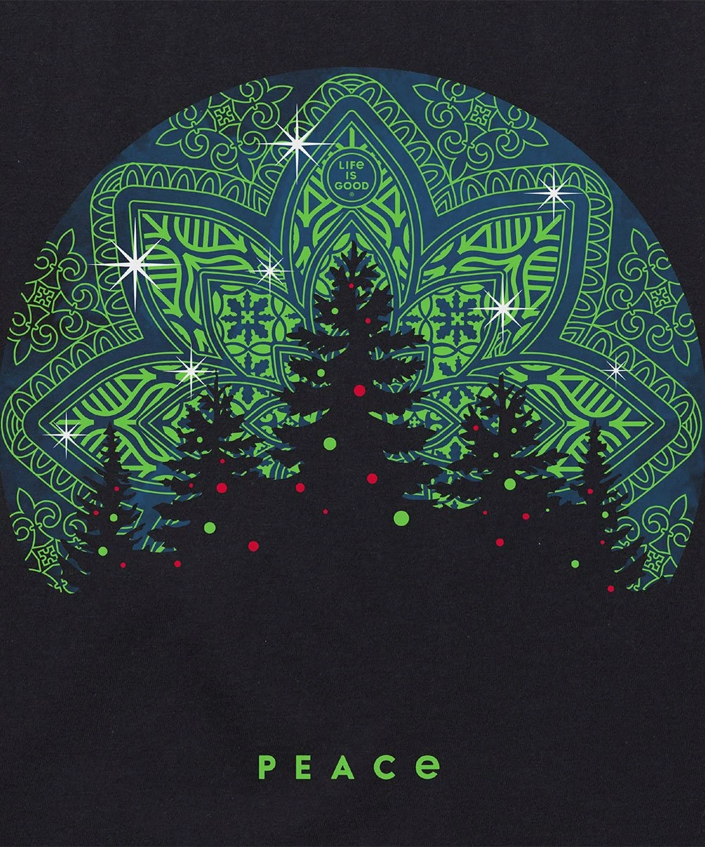 Best Pirce 🎉 Life Is Good® Jet Black 'Peace' Twinkling Tree Crusher Tee - 👩 Women 😀 2 Best Pirce 🎉 Life Is Good® Jet Black 'Peace' Twinkling Tree Crusher Tee - 👩 Women 😀 - Image 2