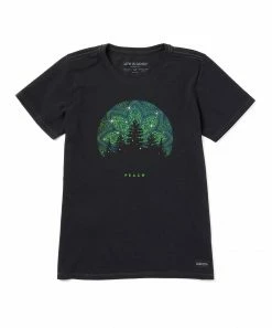 Best Pirce 🎉 Life Is Good® Jet Black 'Peace' Twinkling Tree Crusher Tee - 👩 Women 😀