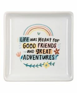 Best Pirce 🧨 Primitives By Kathy White & Blue Rainbow 'Good Friends' Vanity Tray ✔️