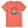 Cheapest ⭐ Life Is Good® Mango Orange 'Life Is Good' Sunrise Crusher Crewneck Tee - 👩 Women 🎁