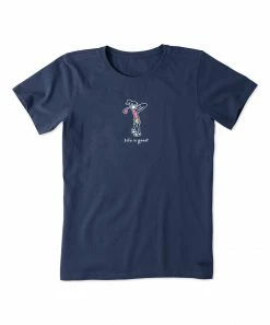 Discount 🎁 Life Is Good® Darkest Blue 'Life Is Good' Golf Swing Crusher Crewneck Tee - Plus ❤️