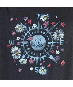Coupon 🎁 Life Is Good® Jet Black 'Life Is Good' Floral Crusher Hi-Low Tank - 👩 Women & Plus 🥰 -Life Is Good®-shop zu107088932 alt 2 tm1658265836