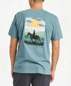 Outlet 🤩 Life Is Good® Smoky Blue Sunset Rider Men Tee - Men 🔥